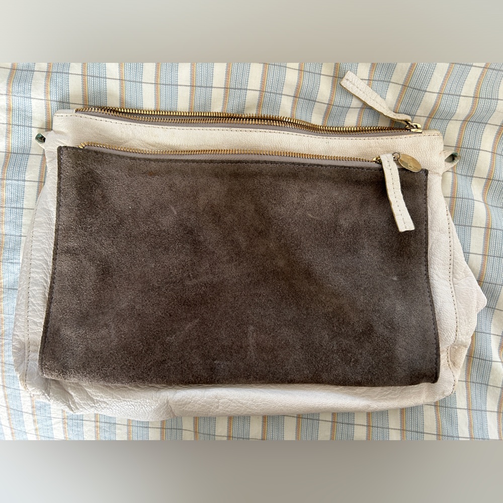 Vintage Clare V white leather bag
